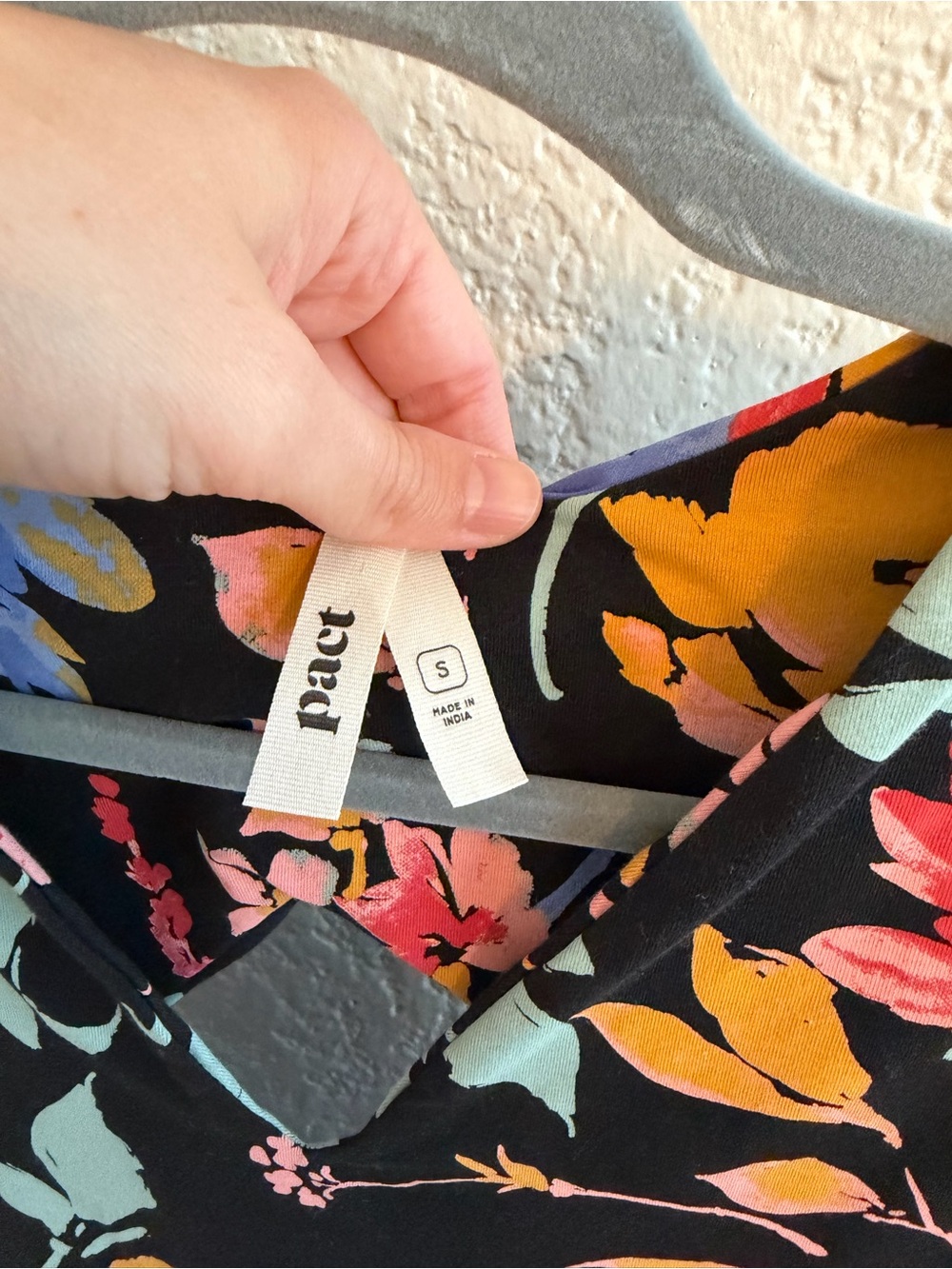 Pact Black Sleeveless Floral Midi Dress with Yellow, Blue, Pink and Mint Accents - Picture 5 of 5